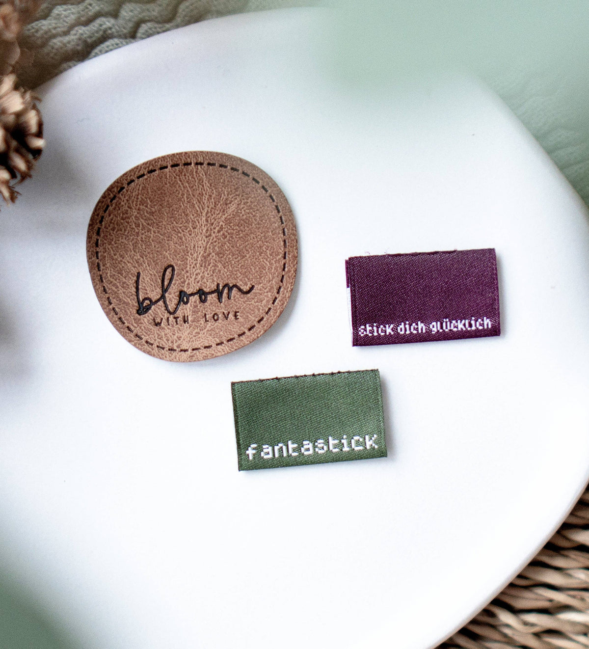 Kunstlederlabel - bloom with love