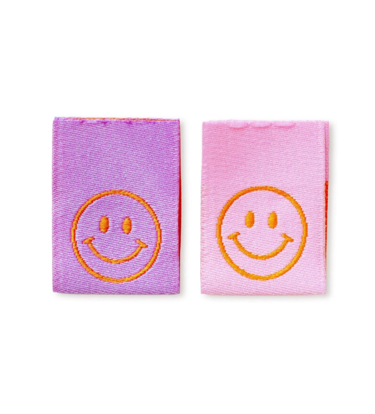 Klapp-Weblabel - smile lila/rosa *2er Set*
