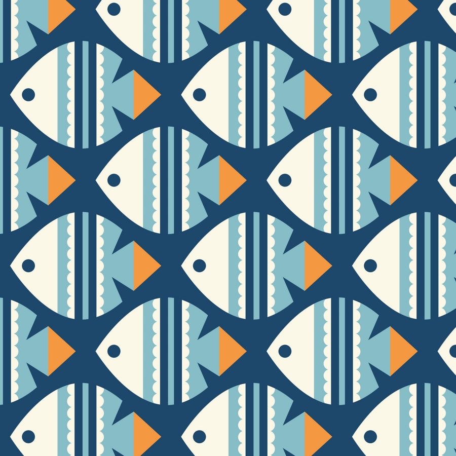 "Ocean Motion" - Fische | Bio-Baumwollstoff Cloud9 Fabrics