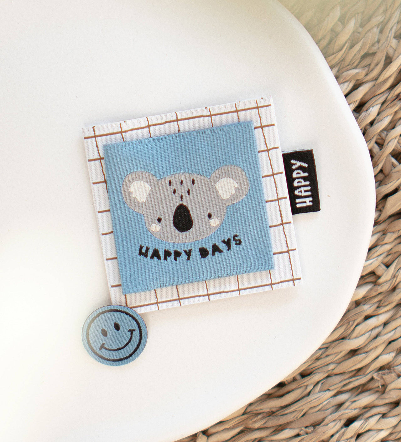 Patch - mini smile - 2er Pack - Dunkelgrün/Blau *iron-on*