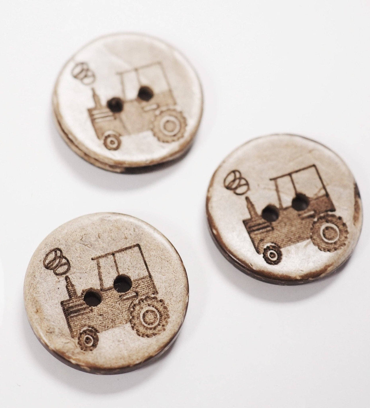 Kokosknöpfe *Traktor* 20 mm - 3 Stück