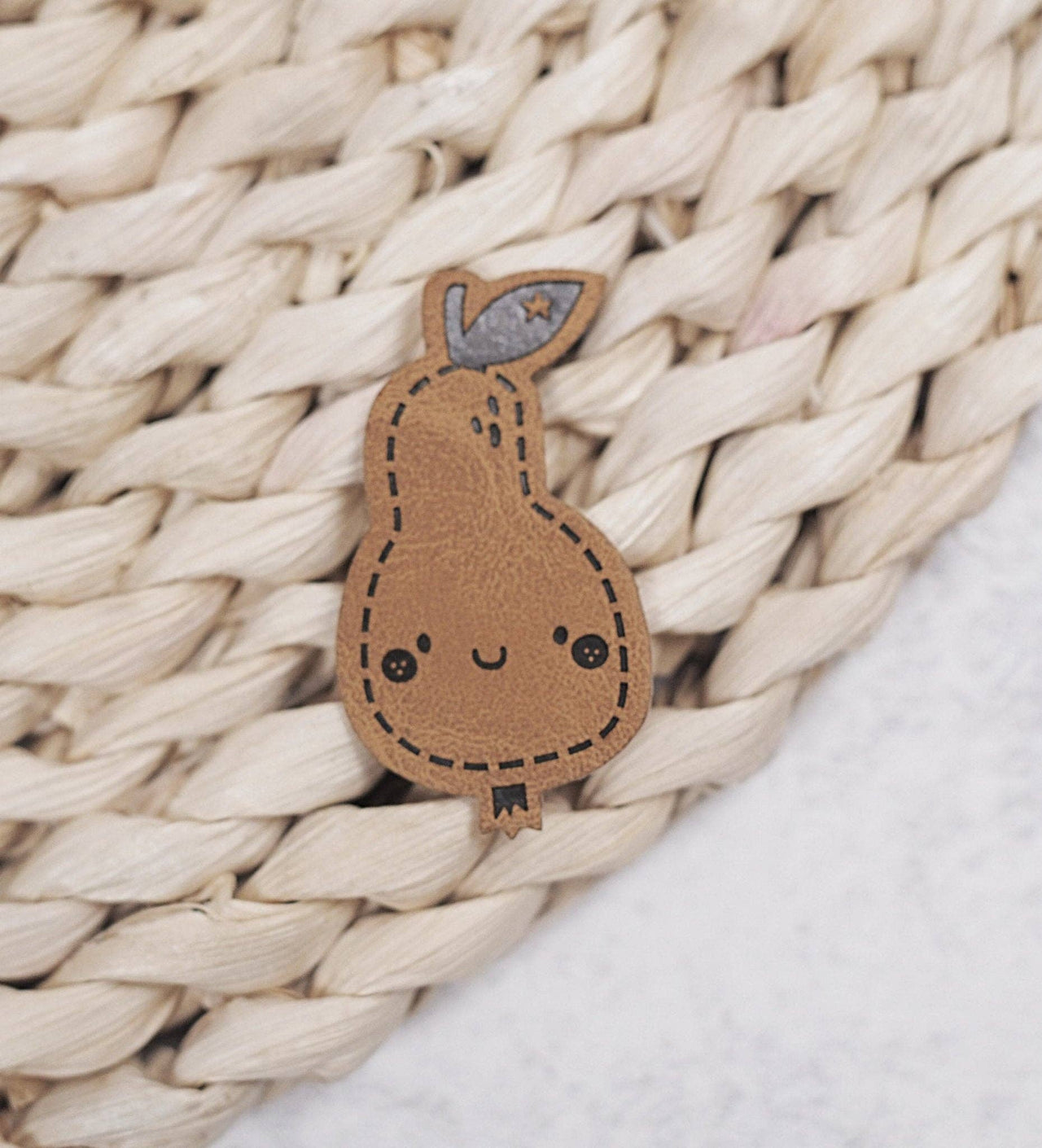 Kunstlederlabel - birne *iron-on*