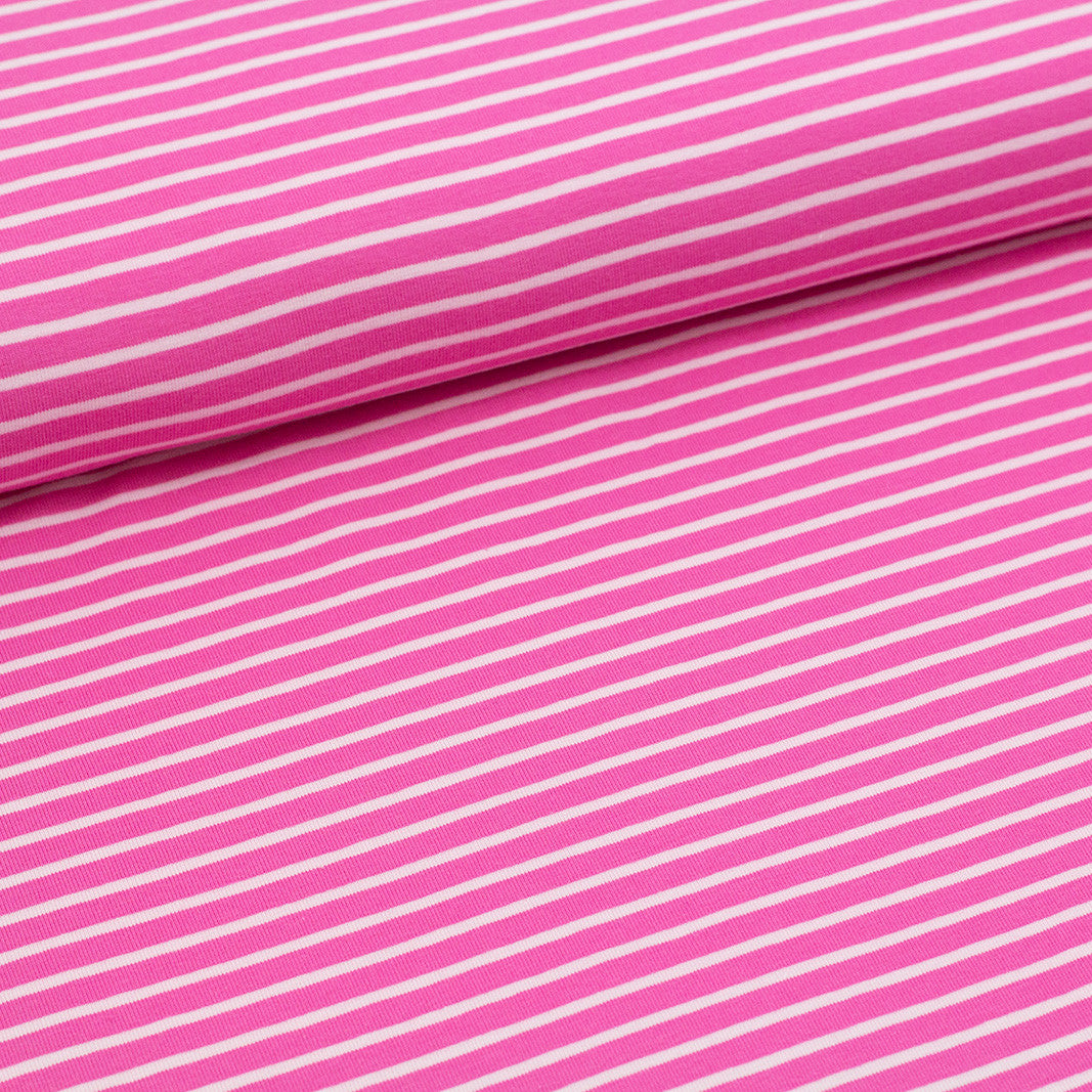 Fairtrade Biojersey Streifen Classic Pink-Pink