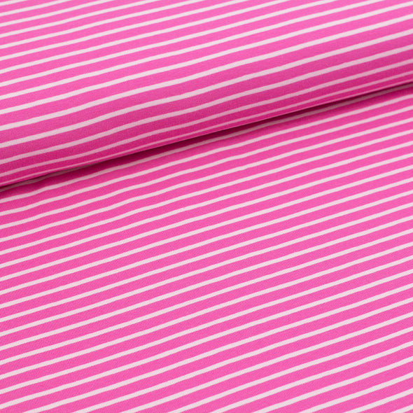 Fairtrade Biojersey Streifen Classic Pink-Pink