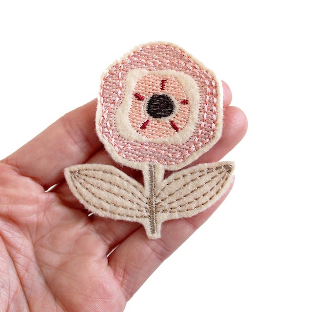 Écusson thermocollant « Coquelicot pastel »