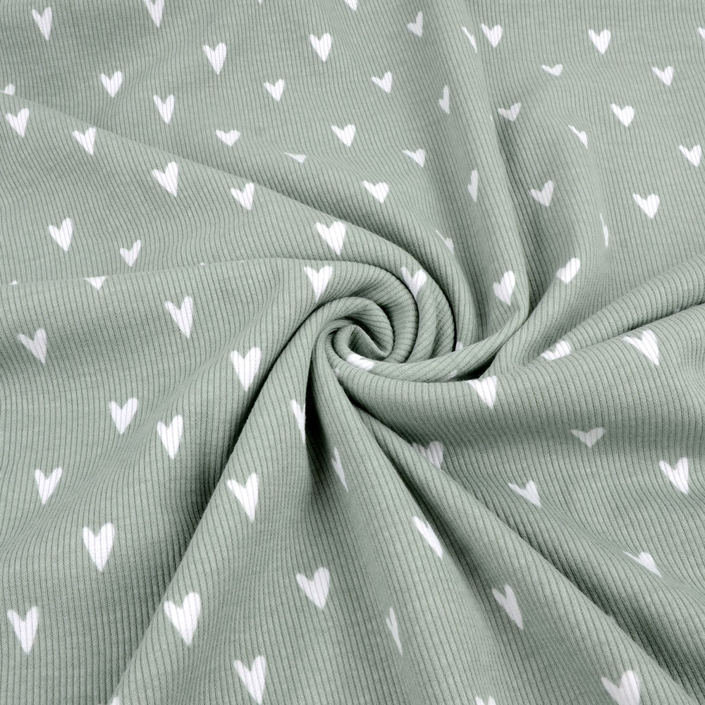 Les cœurs en jersey côtelé bio Fairtrade disent