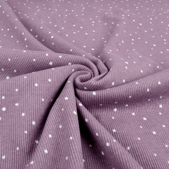 Bio Rib Jersey Tupfen Lila