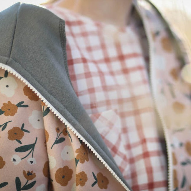 Fairtrade Bio French Terry Gingham Rose (GOTS)