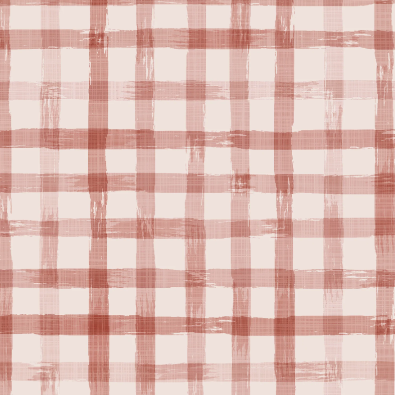 Fairtrade Bio French Terry Gingham Rose (GOTS)