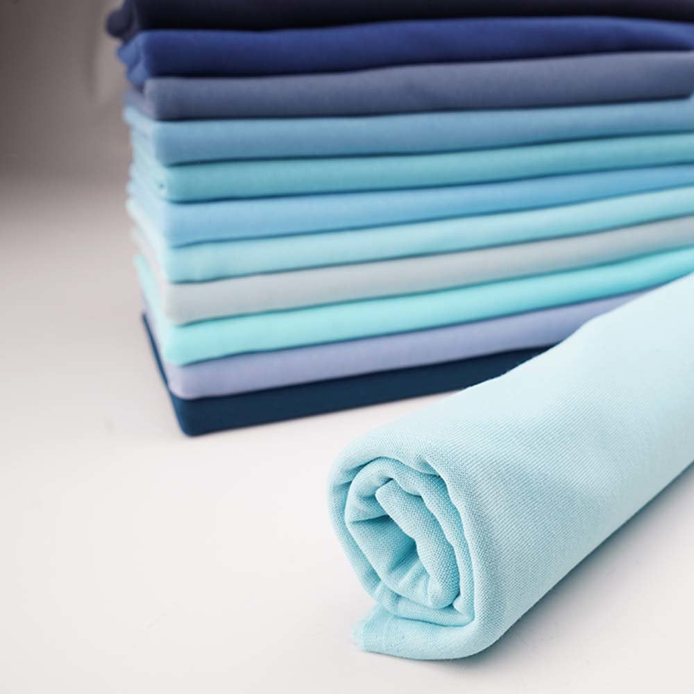 Côtes levées bio équitables, bleu ciel (GOTS)