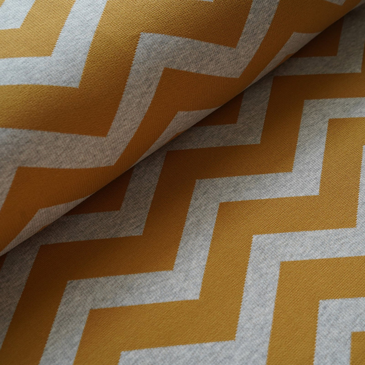 Fairtrade Bio Jacquard Chevron Curry Nevis (GOTS)