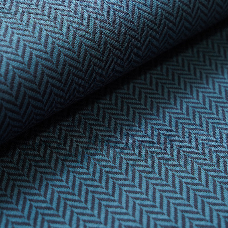 Fairtrade Bio Jacquard Fischgrät petrol (GOTS)