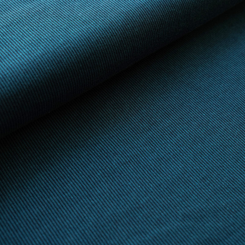 Fairtrade Bio Jacquard Rippenmuster petrol (GOTS)