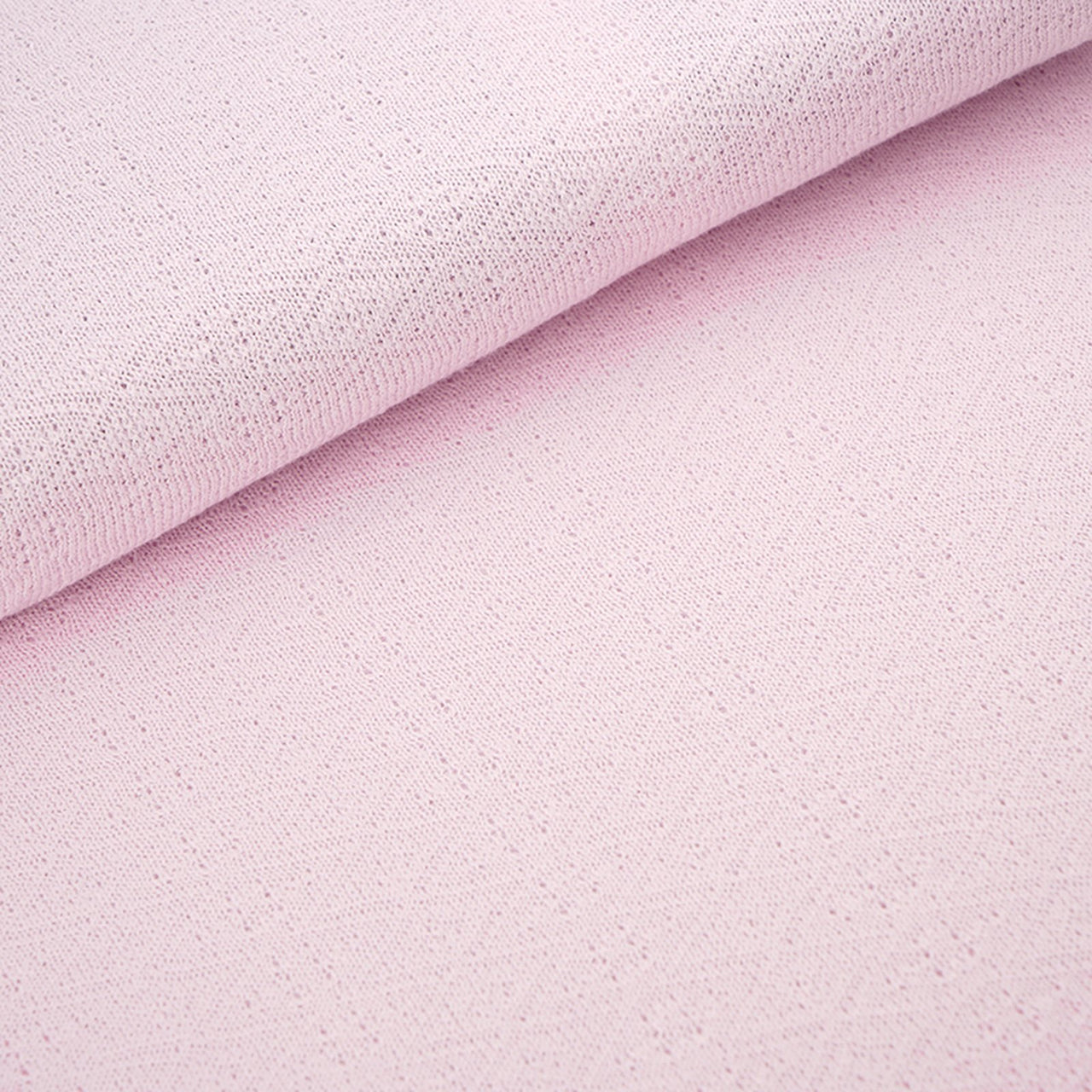 Tricot d'été bio équitable, motif losanges, rose clair (GOTS)