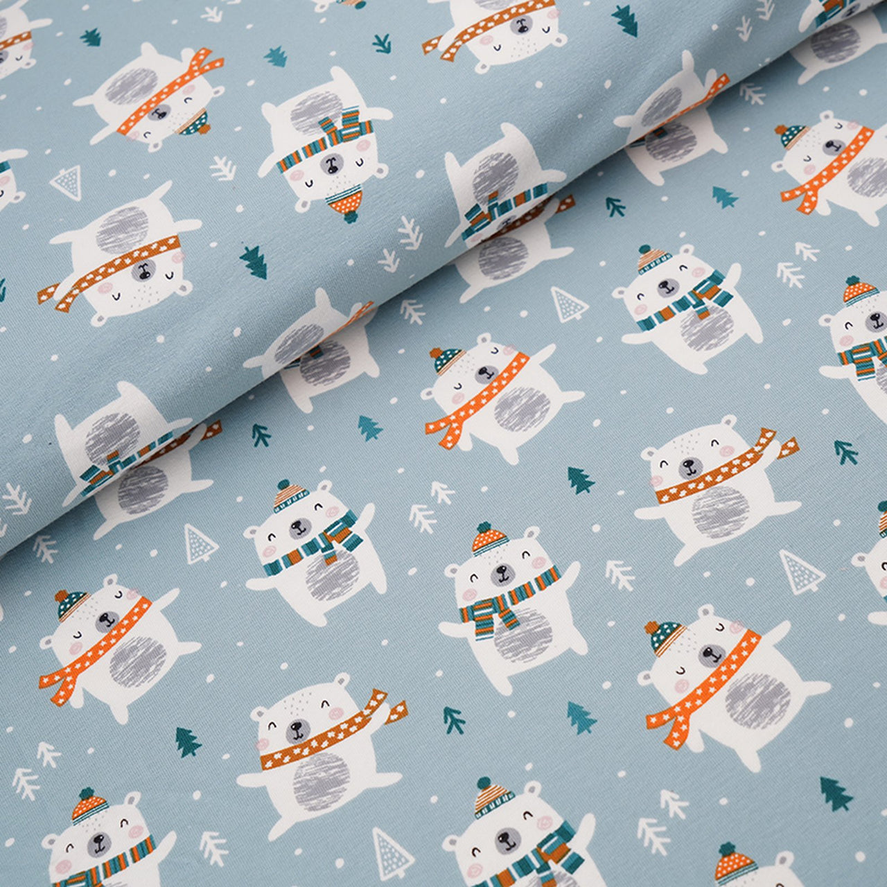 Jersey bio équitable, bleu forêt ours en peluche (GOTS)