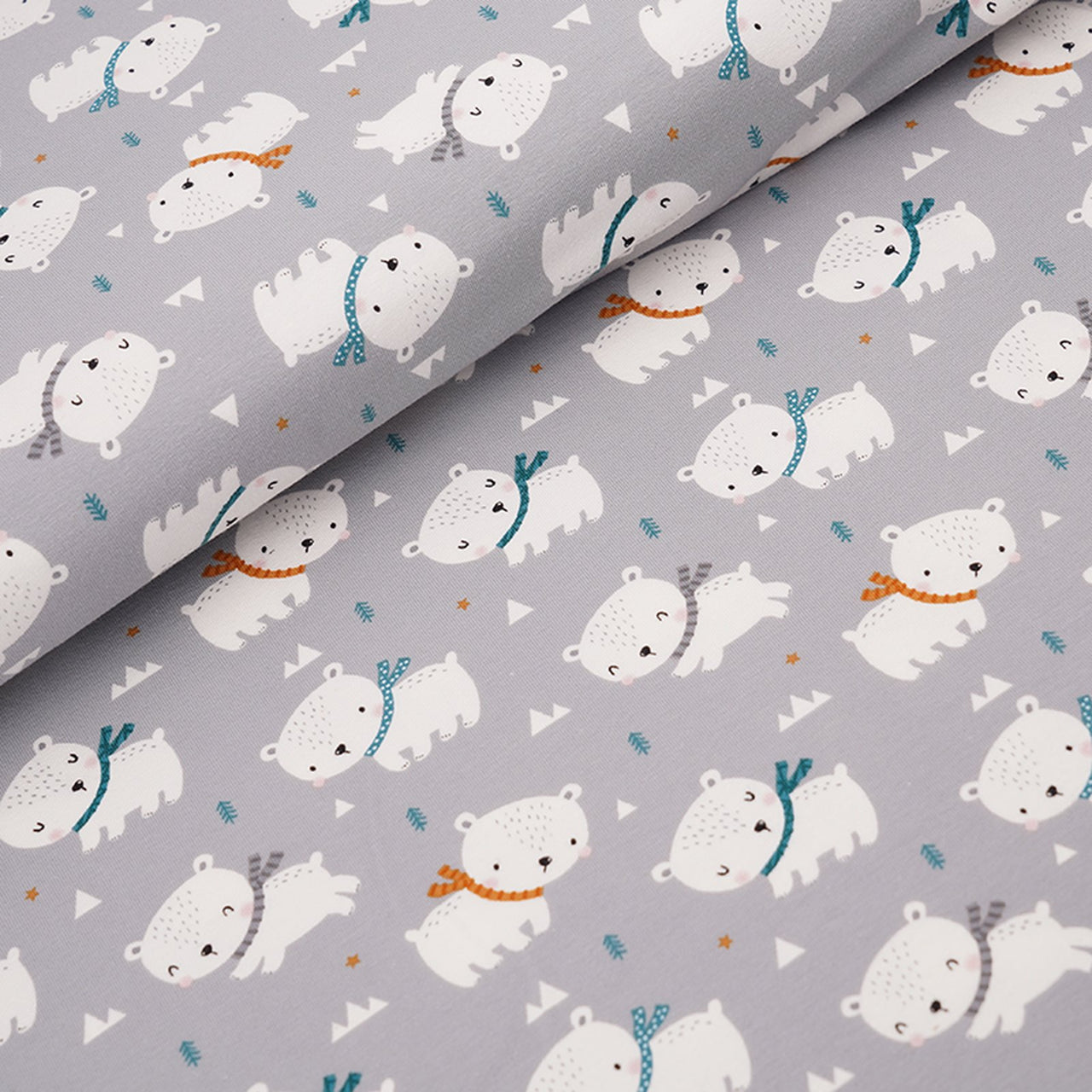 Jersey bio équitable avec imprimé ours polaire, gris (GOTS)