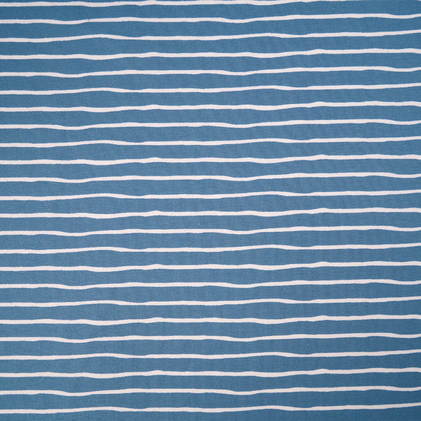 Fairtrade Biojersey Stripes Bonnes Vibes Beach House Bleu