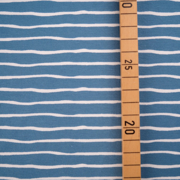 Fairtrade Biojersey Stripes Bonnes Vibes Beach House Bleu