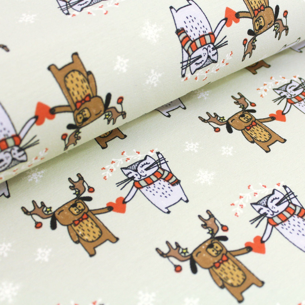 Fairtrade Biojersey I give you my heart Aloe (GOTS)