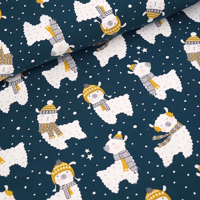 Jersey bio équitable Lama water by night (GOTS)