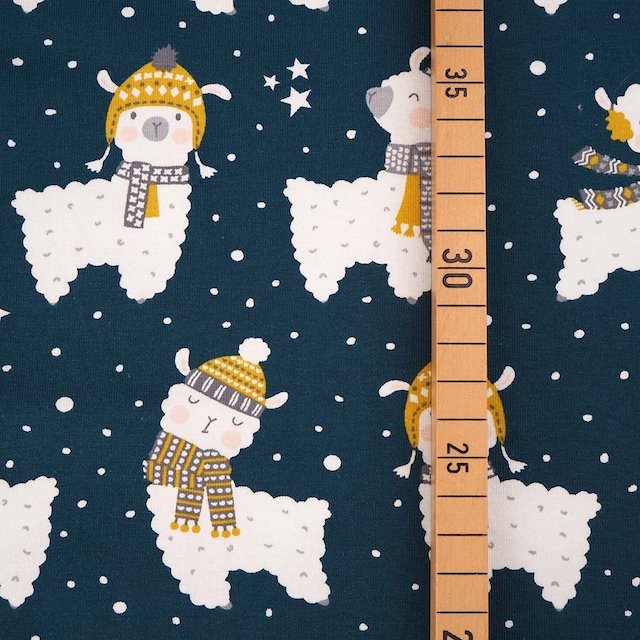 Jersey bio équitable Lama water by night (GOTS)