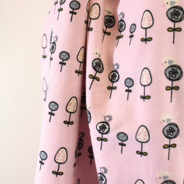 Fairtrade Biojersey Monster Tuin Flowers Rosa