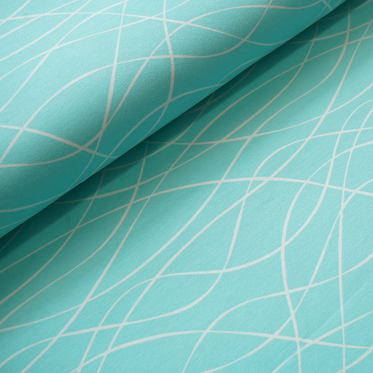 Reststück 39 cm - Fairtrade Biojersey myStripes Laguna