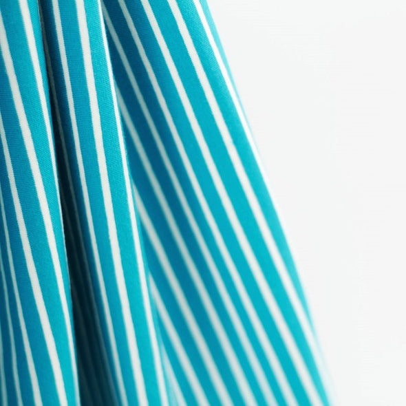 Fairtrade Biojersey Streifen Classic Dunkeltürkis