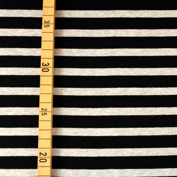 Fairtrade Biojersey Streifen Selection Schwarz melange