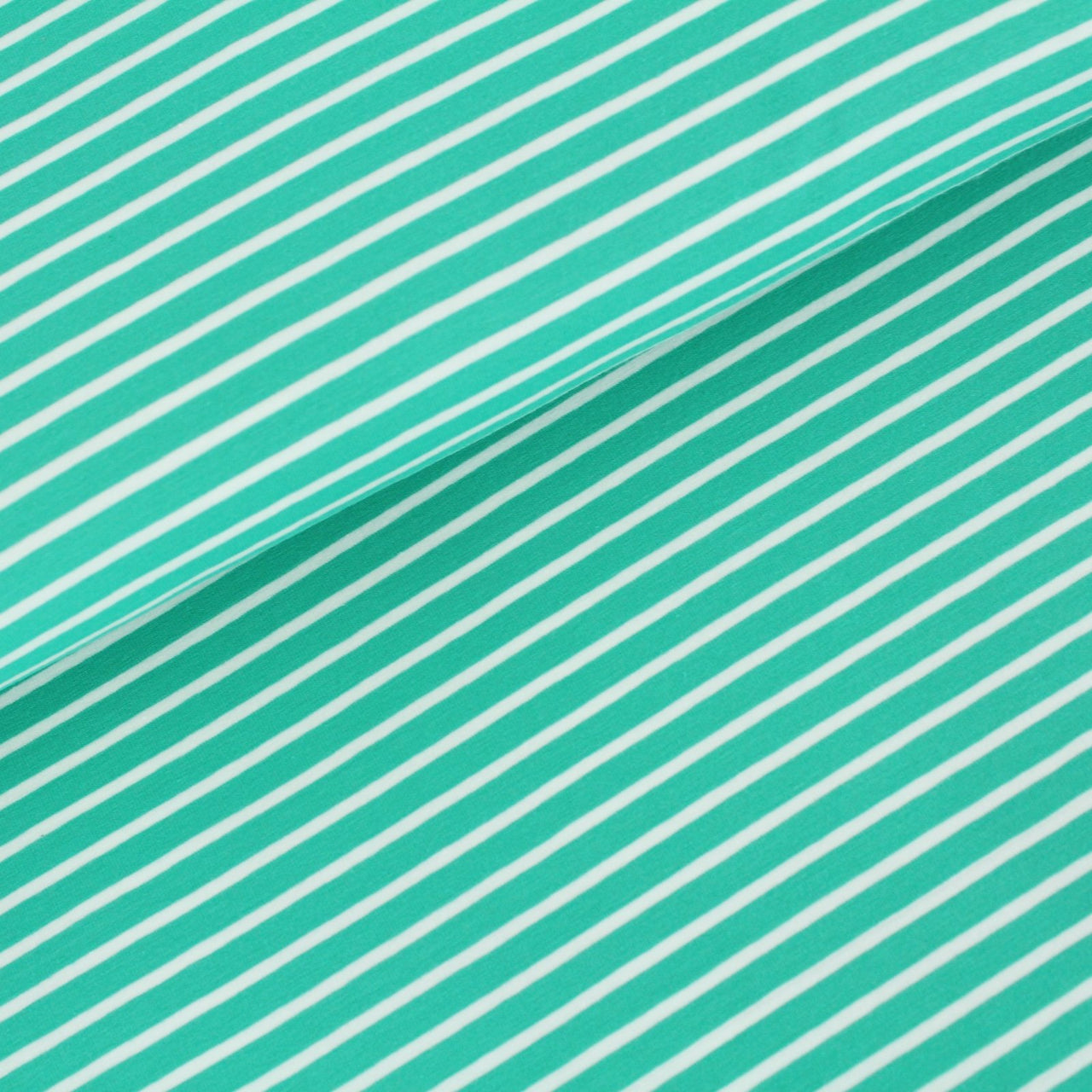 Fairtrade Biojersey Streifen Classic Smaragd