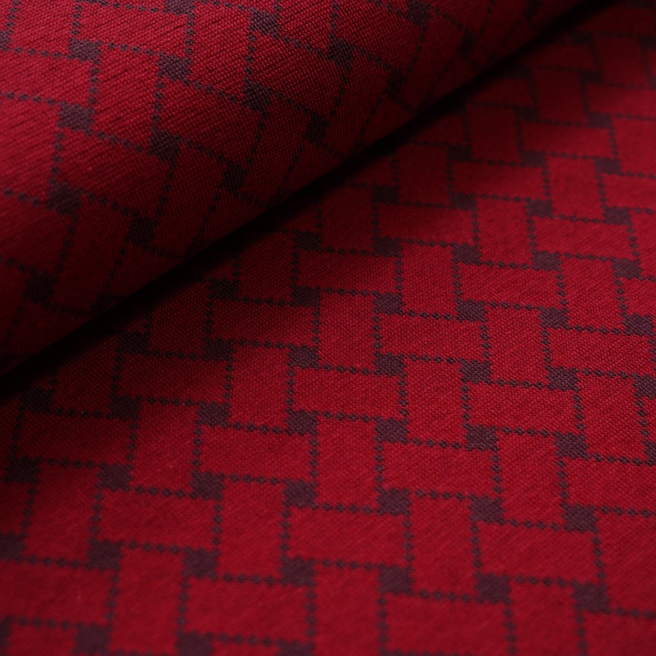 Fairtrade Bio Jacquard Flechtmuster Kirsche (GOTS)