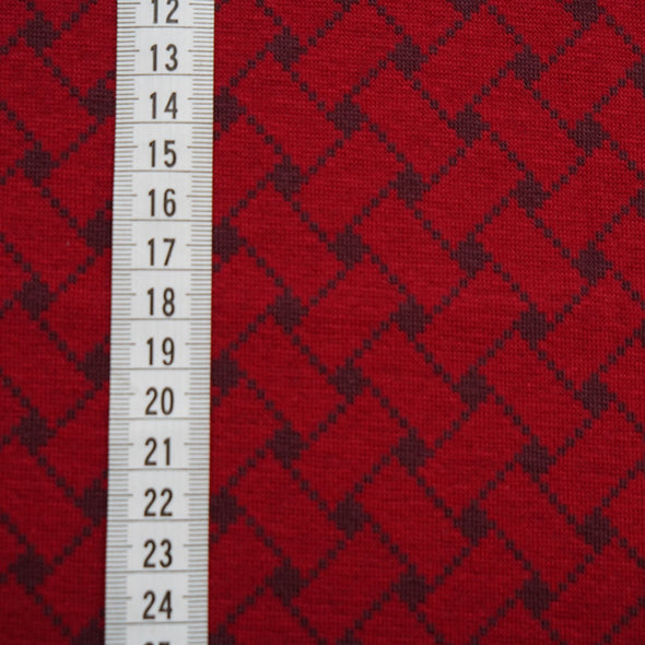 Fairtrade Bio Jacquard Motif tressé Cerise