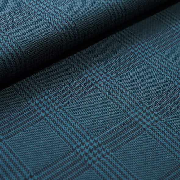 Fairtrade Bio Jacquard Glen Check Petrol