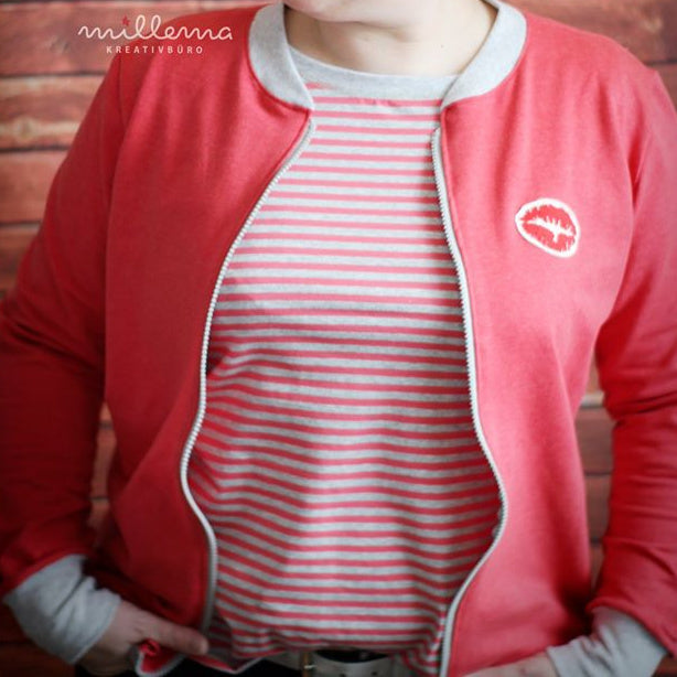 Reststück 27 cm - Fairtrade Biojersey Leinenoptik Koralle