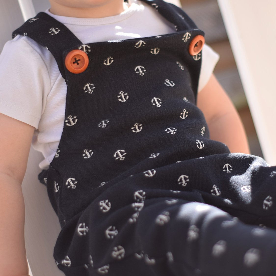 Fairtrade Bio Jacquard Anker Dark Blue Nevis (GOTS)