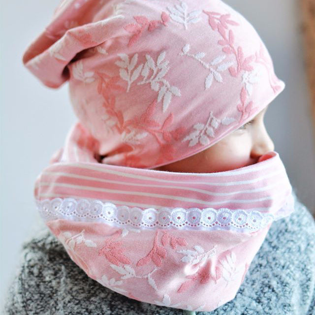 Fairtrade Bio Jacquard Relief Shiny Leaves Rosa (GOTS)