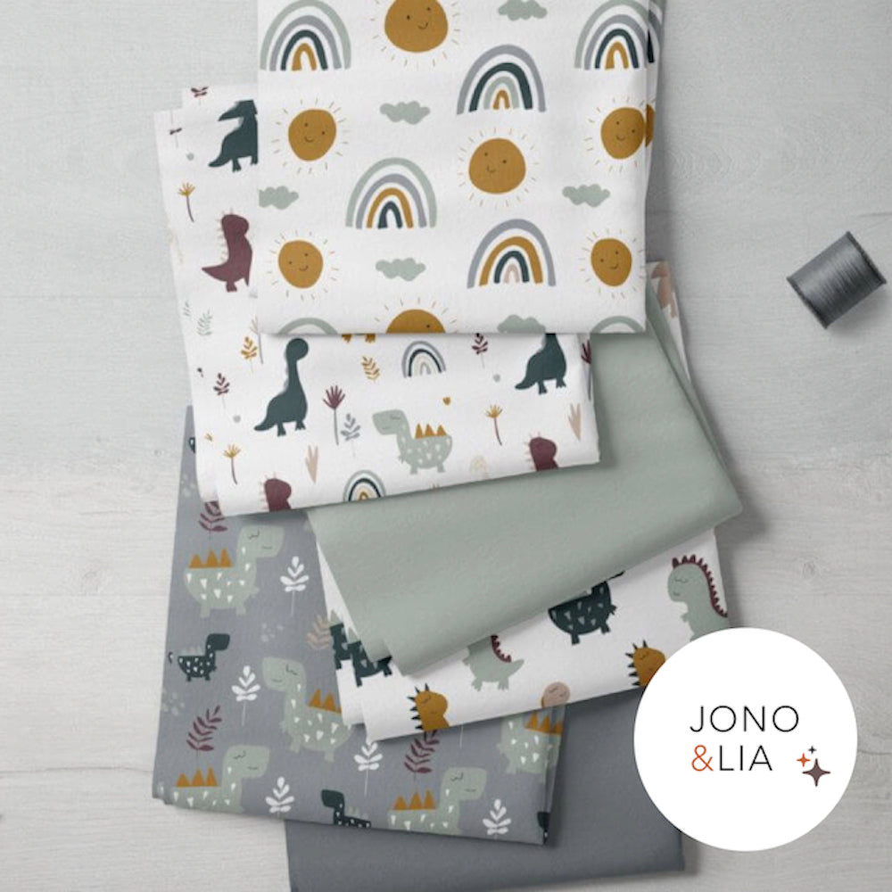 Jersey bio équitable avec soleils et arcs-en-ciel (GOTS)