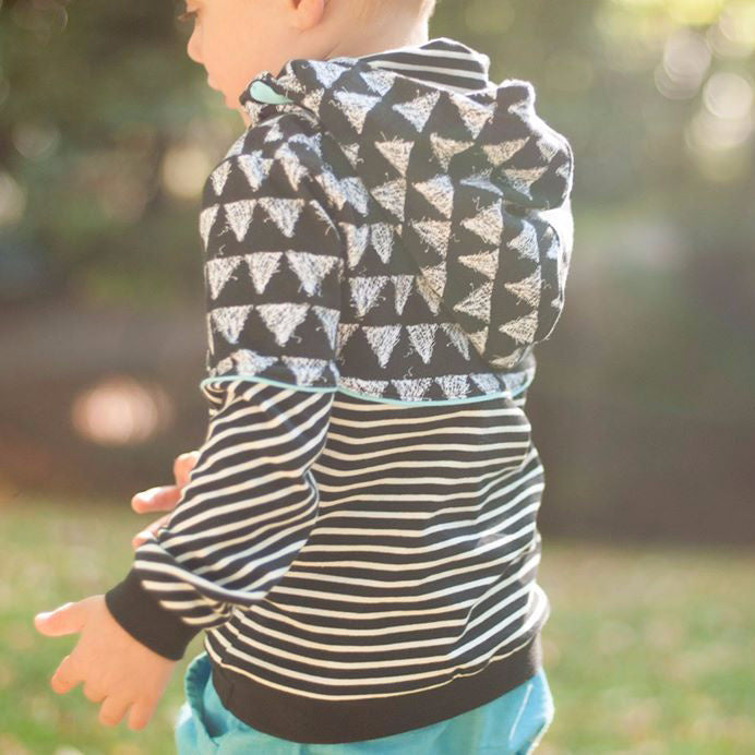 Jersey bio équitable - rayures classiques, noir et blanc